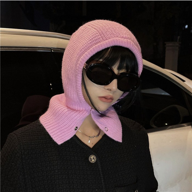 클레이스 얼굴 작아보이는 보들한 니트 바라클라바 9종 color, 핑크, 1개