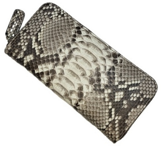 아르씨 수제 여성 뱀피 뱀가죽 파이톤 지갑 지퍼 여자 장지갑