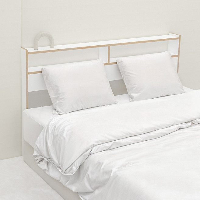 원목 침대헤드보드 수납헤드 1500x900 화이트, 단품