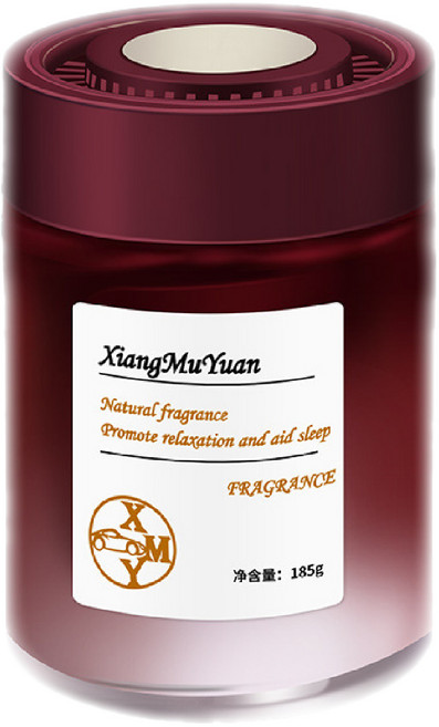 XiangMuYuan 汽車香氛罐 天然香氛 助眠放鬆, 1個, 玫瑰森林-185g