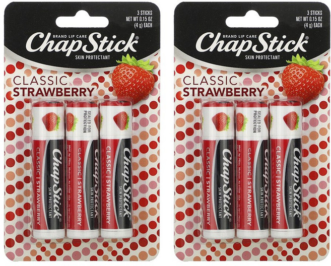 챕스틱 브랜드 립 케어 스킨 프로텍턴트 4g, Classic Strawberry, 6개