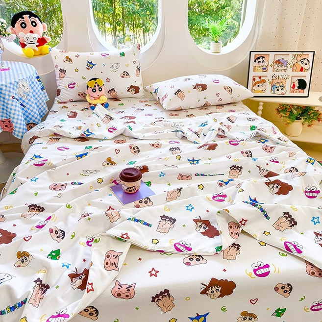 짱구 정품 100% 순면 여름 차렵 이불 베개커버 침구 세트