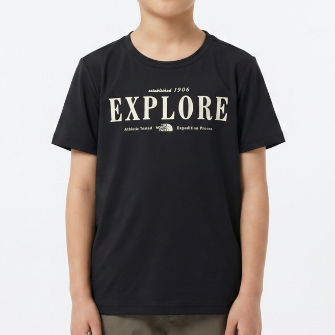 노스페이스 키즈 반팔 티셔츠 초딩 여름 데일리 기본 활동복 주니어 리커버리 그래픽 반팔 라운드 티