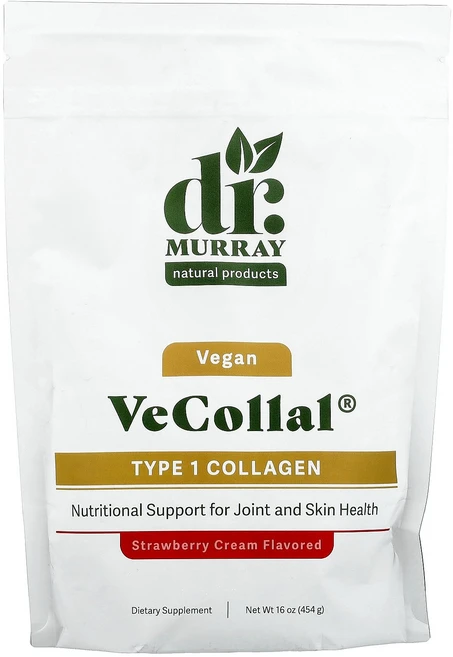 Dr. Murray's VeCollal® Vegan Type 1 Collagen Strawberry Cream 16 oz (454 g), Dr. Murray's, VeCollal®, Vega, 454g, 1개 - 쿠팡