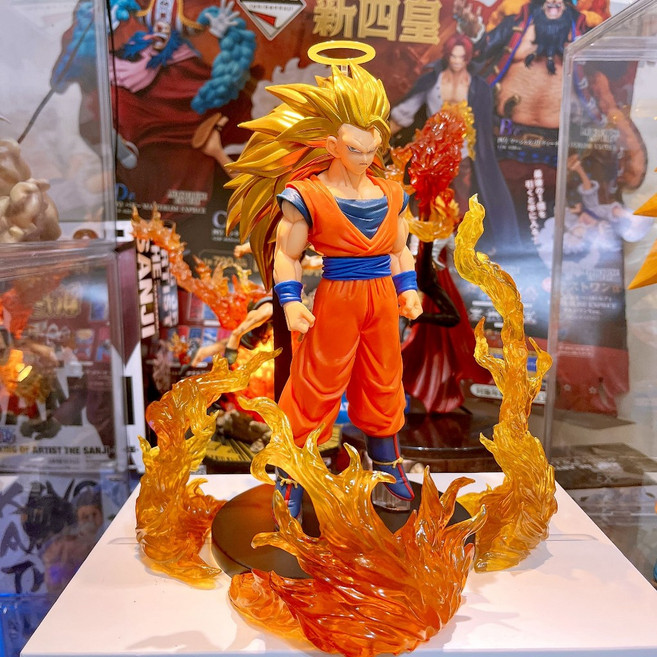 七龍珠 悟空 超三悟空 燈座發光公仔 blood of saiyans 正版公仔意象化, 1個, 無燈座版(燃燒極限超三版本2)