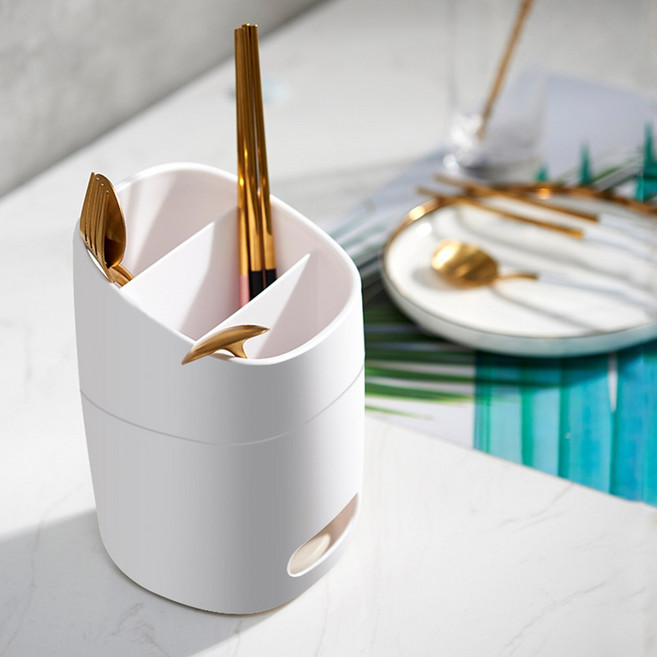 튼튼한 규조토 수저통, 화이트, 1개