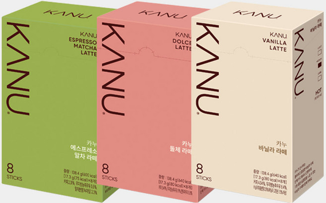 동서식품 카누 8T 커피믹스 혼합 라떼 말차 바닐라 돌체, 말차+돌체+바닐라 3종세트, 138.4g, 8 STICKS