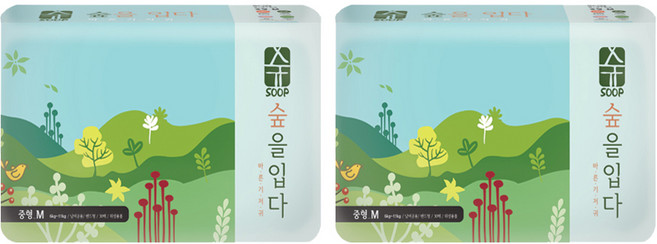 숲 밴드형 기저귀 유아용, 60매, 중형(M)