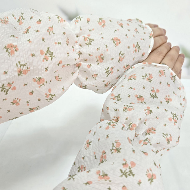 선우SW 시어서커 롱토시 운전 골프 국내산 지지미 자외선차단, 플라워 오렌지