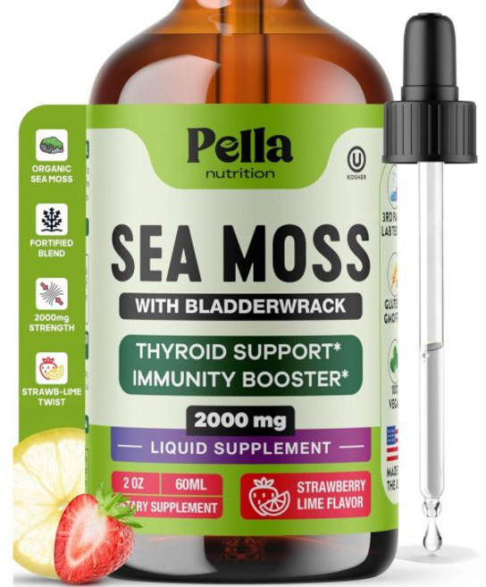 Pella Nutrition Sea Moss Drops with Bladderwrack – 4X Faster Absorption Than Irish Sea Moss Gel Su