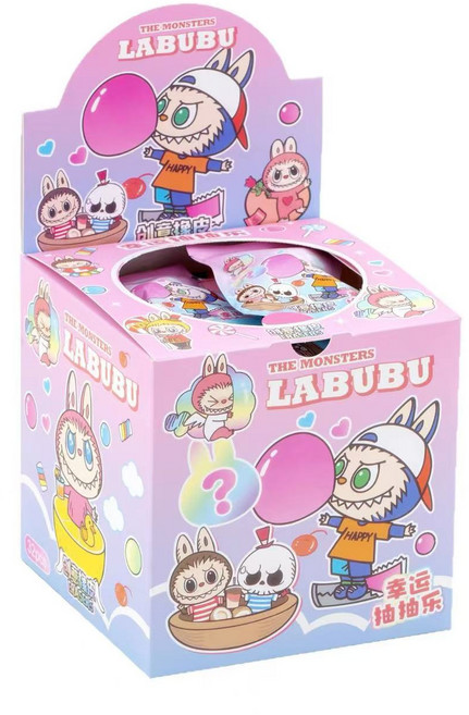 라부부 귀여운 지우개 피규어 박스 랜덤뽑기(핑크), 혼합색상, 32개