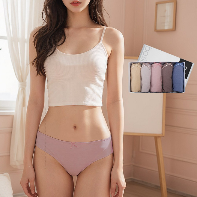 제임스딘 여성용 국내생산 면 팬티 5종 세트