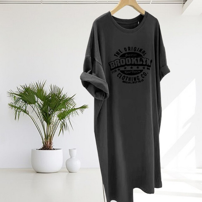 메이킹유 레터링 트임 라운드넥 2574슬러디원피스