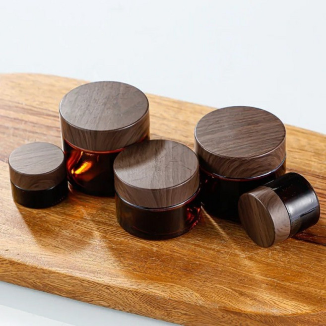 5 10 15 20 30 50 60 100g 다크 탄 크림 병 유리 별도의 병 페이스 크림 아이 크림 상자 빈 용기 리필 용, 01 1 pc glass, 02 60g