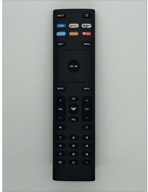 Vizio 스마트 TV D24f F1 D43f D50f E43 E2 E60 E3 E75 E1 M65 E0 M75 P55 범용 XRT136 리모컨, 블랙, 1개