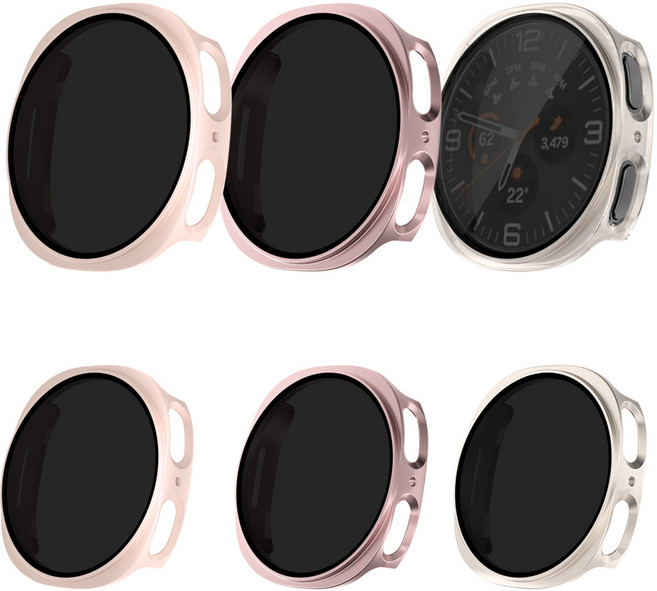 [젤센] 갤럭시워치8 전용 사생활보호 풀커버 일체형 9H 강화유리 케이스 우먼즈 3개 세트, (사생활보호)핑크+로즈골드+스타라이트