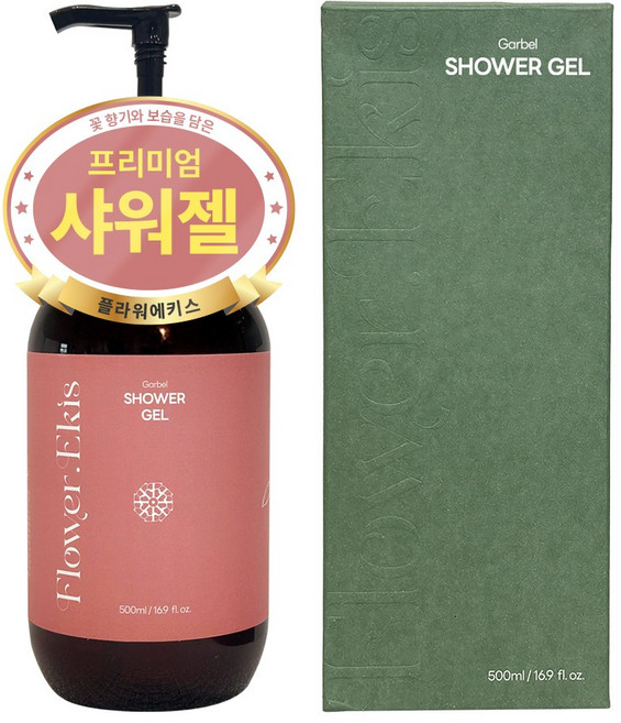 플라워에키스 샤워젤 유산균 바디워시 보습 피부결 등드름 진정, 1개, 500ml
