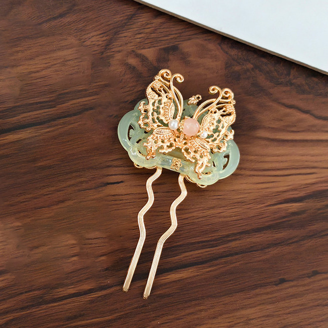 떨잠 궁중 한복 머리장식 나비 물결 모양 뒤꽂이 전통 악세사리