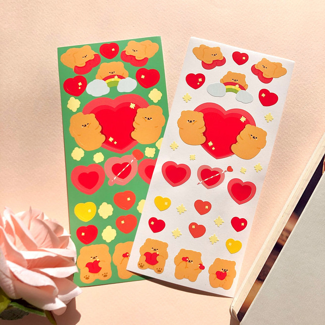 [소리샘으로연결] 반짝하트 씰스티커