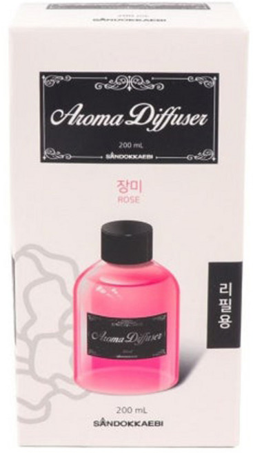 산도깨비 아로마디퓨져 리필, 장미, 5개, 200ml