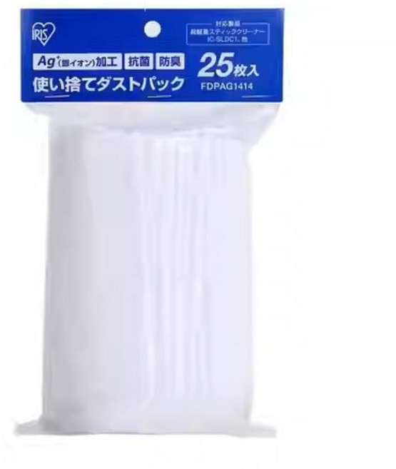 IRIS OHYAMA 專用拋棄式集塵袋 Ag+銀離子加工 抗菌 防臭, 1個
