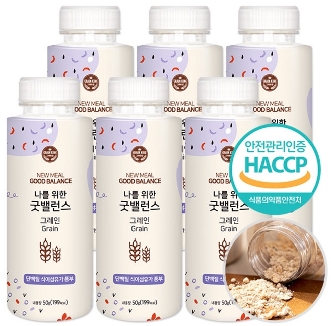 기타 마시는식사 굿밸런스 6개 식사대용 쉐이크 간편식 분말식 두리두리, 굿밸런스 그레인 6입, 50g