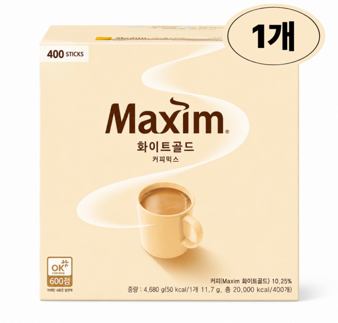 맥심 화이트골드 커피믹스 400T, 11g, 400개입, 1개