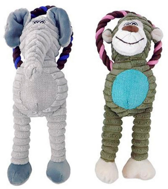 다담앤샵 강아지 장난감 터그 삑삑이 인형, 1개, 코끼리
