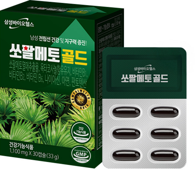 쇼핑온TV 삼성바이오헬스 쏘팔메토 골드 전립선 지구력, 3박스, 30정