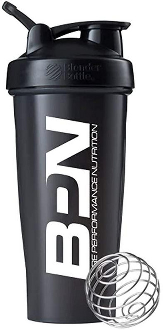 BARE PERFORMANCE NUTRITION Go One More BlenderBottle 셰이커 병 828ml(28온스) 셰이커 병 와이어 거품기 화이트, BPN - 블랙