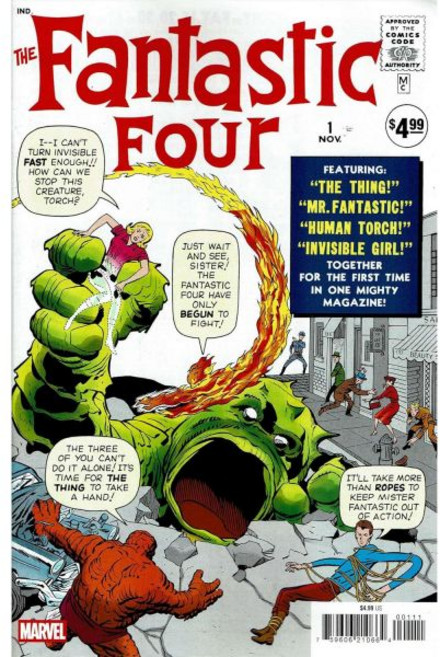 판타스틱 포(Vol. 1) #1B VF/NM ; 마블 코믹북 | 팩시밀리 에디션, 1개