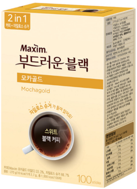 맥심 부드러운블랙 모카골드, 1개, 100개입, 2.7g