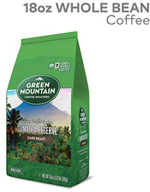 그린 마운틴 커피 로스터스 수마트라 리저브 홀빈 커피 다 Green Mountain Coffee Roasters Sumatra Reserve Whole Bean Coffee, 510g, 1개