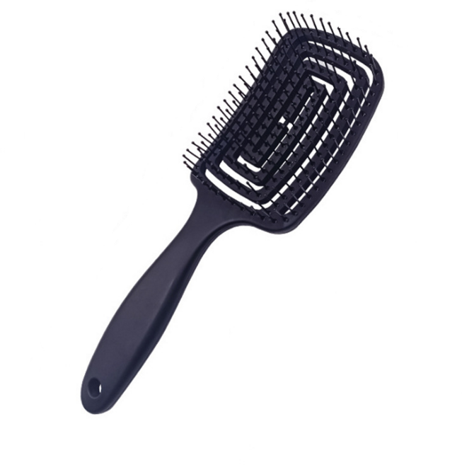 소프트 볼륨 헤어브러쉬 드라이 엉킴방지 두피 마사지빗, 1개, 반타블랙