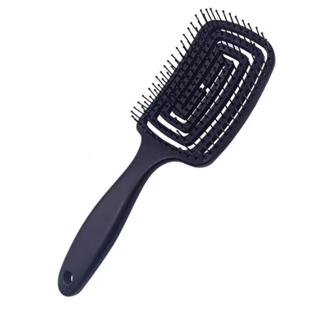 소프트 볼륨 헤어브러쉬 드라이 엉킴방지 두피 마사지빗, 1개, 반타블랙 - 쿠팡
