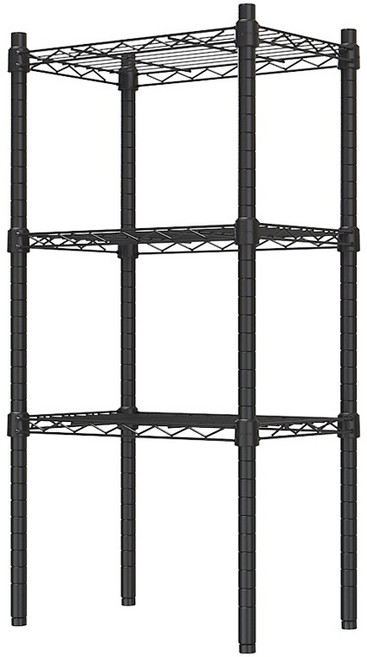 比架王 輕型 45x30x90公分 三層波浪架, 黑色, 1個