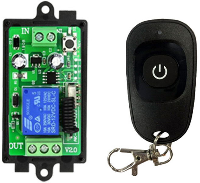 스마트 다중 무선 릴레이 RF 리모컨 스위치 리시버 및 송신기 DC 12V 24V 10A 433 MHz 1CH 1 채널, 01 315MHZ, 01 12V, 02 Black, 1개