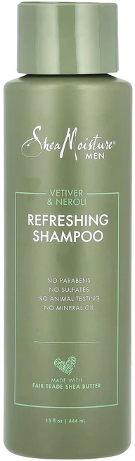SheaMoisture 남성용 리프레싱 샴푸 베티베르 & 네롤리 444ml(15fl oz), SheaMoisture남성용리프레싱샴푸베티베르네롤리44, 1개, 444ml - 쿠팡