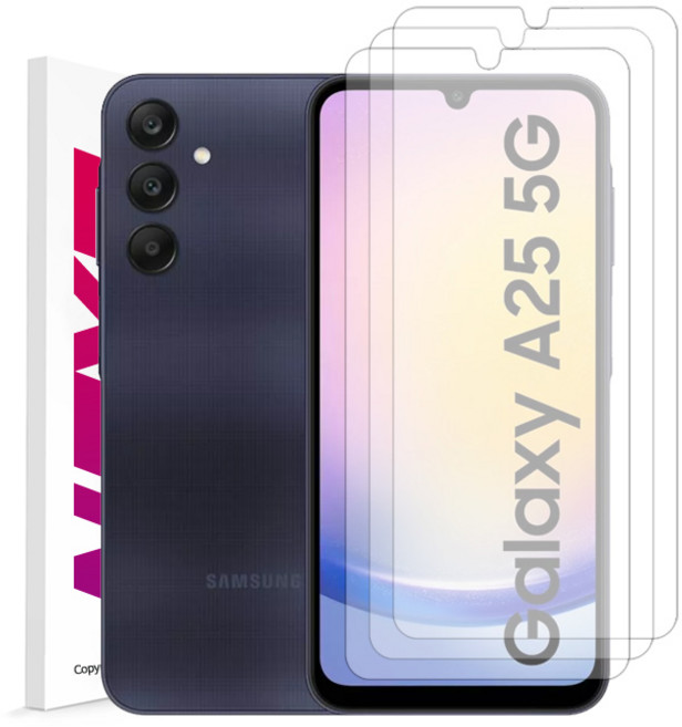 넥스트모바일 1+1+1 갤럭시 A25 5G 강화유리 액정 보호 필름, 3개