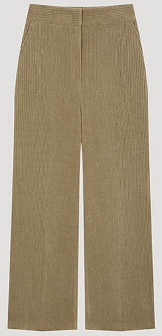 리스트 코듀로이 백 밴딩 와이드 팬츠 TWWSLO82200 KB