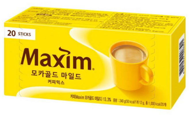 맥심 모카골드 마일드 커피믹스, 12g, 20개입, 1박스