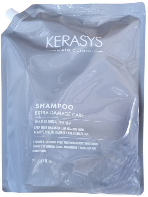 애경 케라시스 엑스트라 데미지케어 샴푸 리필 대용량 업소용 (사용기한 27년 3월10일), 2개, 2L