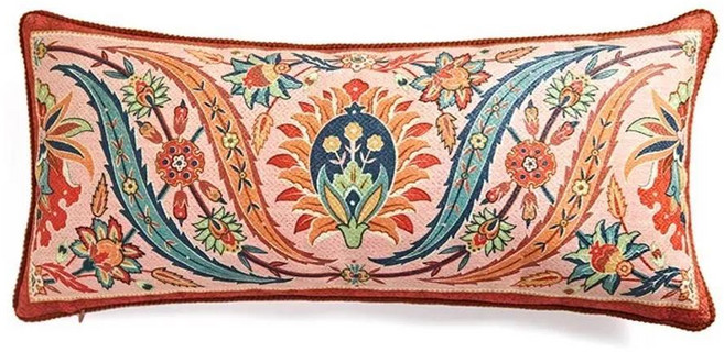 시크릿 가든 꽃 쿠션 커버 거실 소파 실내 야외 파티오 베개 케이스 레트로 홈 농가 전원 주택 장식, 1개, 색상: 1. 25x55cm(NO FILLING)