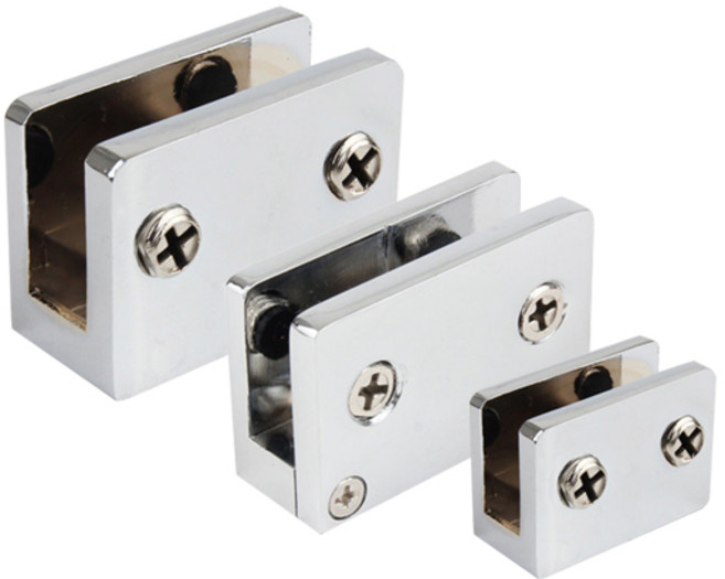 철물의민족 사각 유리 브라켓 3종 고정형 분리형 유리선반 유리고정, 1개, 사각 유리 브라켓 8T(고정형)-2구 구형