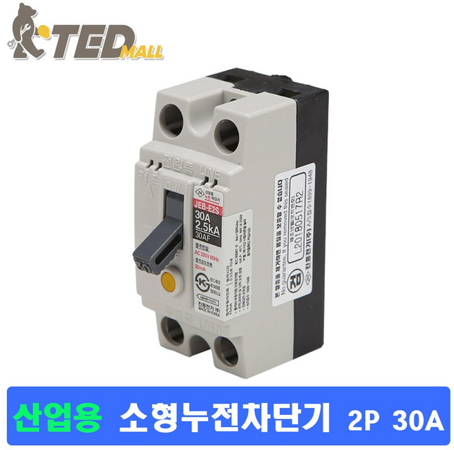 진흥전기 누전차단기 산업용 2P30A JEB-E2S 2.5kA, 1개