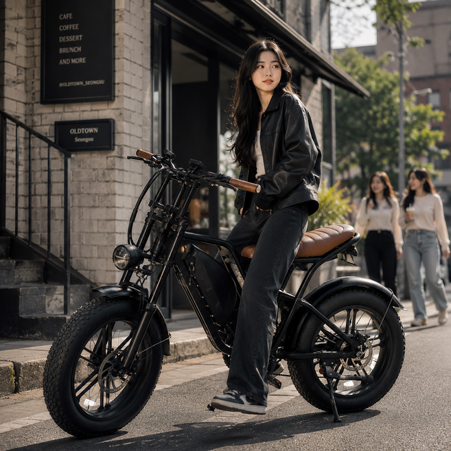 노빅사 48V 2000W 스쿠터 오토바이 자토바이 전기 자전거, Black&Brown, S-1(35Ah_80-100km)