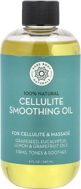 행복하고 건강하게 Pure Body Naturals 셀룰라이트 스무딩 오일 240ml(8fl oz) 백년회로하세요, PureBodyNaturals셀룰라이트스무딩오일240m - 쿠팡