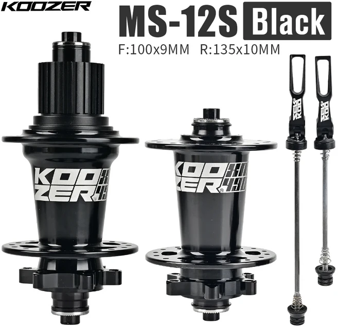 Koozer XM490 PRO 32H MTB 허브 4 베어링 6 Pawls 72 클릭 산악 자전거 디스크 브레이크 허브 후면 전면 QR 스루 자전거 허브 HG/MS 8-12S, 17.black QR 12S