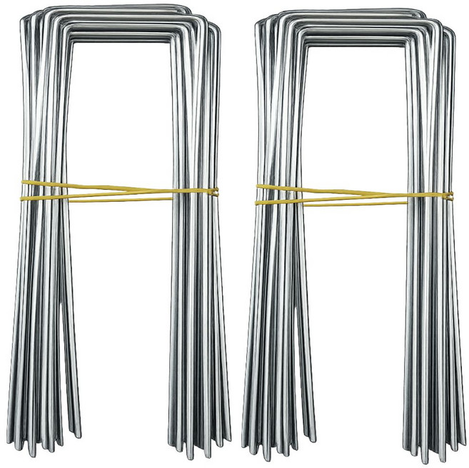 ㄷ자 철고정핀 5*18cm 대형 멀칭 부직포 고정핀, 100개