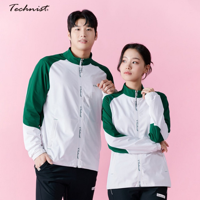 테크니스트 배드민턴 기능성 트레이닝 자켓 상의 그린 화이트 TNJ4462